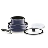 Tefal L5008803 Starter Set Ingenio Email Po�les et Casseroles avec poign�e amovible et couvercle en verrepar Seb