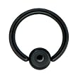 16 Gauge 5/16" Black Anodized Titanium Ball Captive Ring