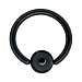 16 Gauge 5/16" Black Anodized Titanium Ball Captive Ring