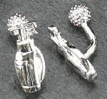 Executive Style Golf Bag & Golf Ball Roduim Plated Cufflinks