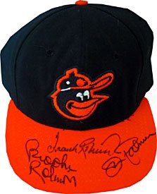Brooks Robinson, Frank Robinson & Jim Palmer Autographed / Signed Baltimore Orioles Hat (JSA)