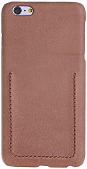 iPhone 6/6s Plus Leather Case, Soft Ultra Thin Skin Slim Matte Finish Body Protective Grip, Light Weight, Luxury Shockproof Genuine PU Decoded Premium Leather, Scratch Resistant (Natural Brown)