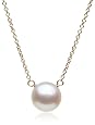 Dogeared "Pearls of Love" 8mm White Freshwater Pearl 14kt Gold Dipped Sterling Silver Necklace, 18"