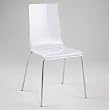 Lola Stacking Chair White Stripes/Chrome Set of 4 By Euro Style