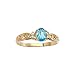 14K Yellow Gold 0.04 ct. Diamond and 6 x 4 MM Oval Shaped Blue Topaz Ring