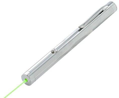 Professional High Powered Green Laser Pointer Silver Pointing Device Pen