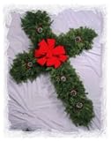 Fresh Evergreen Cross (Made of Balsam, Cedar and Pine)