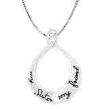 Sterling Silver "My Sister My Friend" Open Circle Pendant, 18" ~ Amazon.com Collection