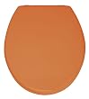 WENKO 152218100 WC-Sitz Prima - Sp�lkasten geeignet, Chrom-Metallbefestigung, MDF, orange