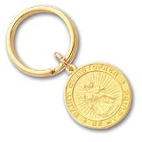 Gold-plated Large Round St. Christopher Key Ring