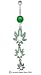 DANGLING GREEN JEWELED POT LEAF DROP BELLY RING