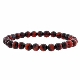 Genuine Red Tiger Eye Stone 6mm Bead Beaded Stretch Bracelet by 