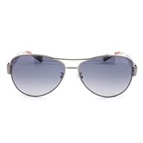 Hot Sale Coach HC7003 9010/ T3 L012 Kristina Silver & Black Metal Aviator Sunglasses With Colorful Interior