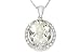 5 Carat Green Amethyst and 1/4 Carat Diamond 14K White Gold Pendant w/Chain