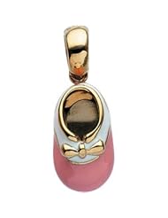 14k White-Gold Baby Shoe Pendant by US Gems