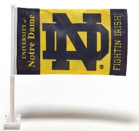 Notre Dame Two Sided Car Flags