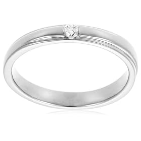 14k Choice of White or Yellow Gold Burnished Diamond Ring