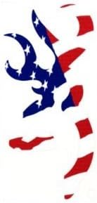 Browning Decal Red White &amp; Blue American Flag 5" (Red White &amp; Blue, 5")