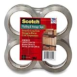 Scotch Products - Scotch - Moving & Storage Tape, 1.88" x 54.6 yards, 3" Core, Clear, 4 Rolls/Pack - Sold As 1 Pack - Great for long-term storage, label protection and light-duty shipping. - Holds securely over a wide range of temperatures. - Ultraviolet resistant.