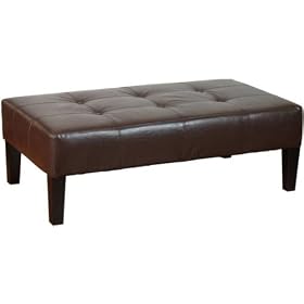 Wall Street Upholstered Coffee Table, 15.75Hx24W, BROWN