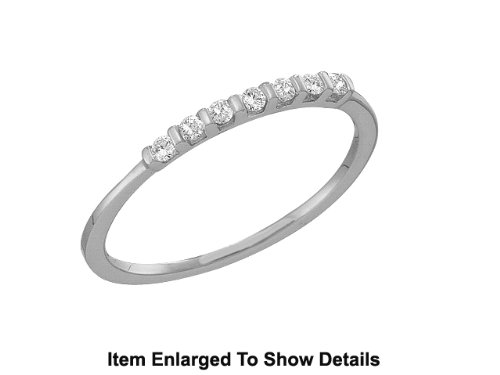 Cute White Gold Petite Genuine Diamond Promise Ring