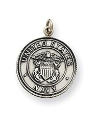 Sterling Silver US Navy Medal Charm QC4414"