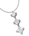 14K White Gold 3/4 ctw. Three-Stone Diamond 18"