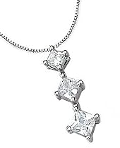 14K White Gold 3/4 ctw. Three-Stone Diamond 18"