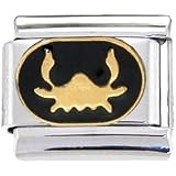 BLACK Zodiac Sign CANCER Italian Charm