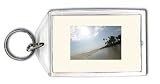 Keychain with sunlight, coast, tropics, tropical, trees, sand, beachcombing, West Africa, sun, clouds, beach, blue, person, sky, bay, sea, water, nature, palm