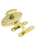 Solid Brass Reversible Oval Hoosier Latch in Unlacquered Brass.