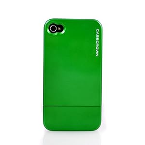 CaseCrown Apple iPhone 4 4G Metallic Glider Slim Case (Green)