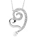 Sterling Silver Freshwater Pearl Young at Heart Crystal Pendant Necklace 18