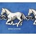 Links Br-2285 : Sterling Silver 7.5 Inch High Polish Gallopping Horses Link Style Bra...