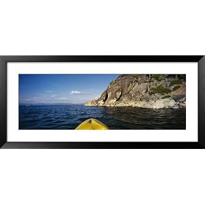 Person's Feet in a Kayak, Lake Tahoe, California, USA Photography Framed Art Poster Print by Panoramic Images, 51x23