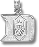 Duke Blue Devils Solid Sterling Silver ''D'' Basketball 1/2'' Pendant