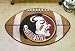 NCAA FLORIDA STATE SEMINOLES FOOTBALL SHAPED DOOR MAT RUG