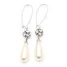 Crystal Pearl Drop Earrings||RNWIT