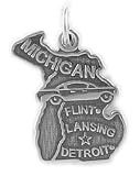 Sterling Silver Michigan Charm