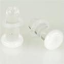Pair of Glass Single Flared Color Front Plugs: 9/16"g, White
