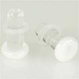 Pair of Glass Single Flared Color Front Plugs: 4g, White