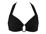 INC Black Halter Swimsuit-top w/Gold Ring XS