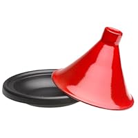 Le Creuset Enameled Cast-Iron 1-3/4-Quart Moroccan Tagine, Red
