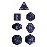 Polyhedral 7-Die Speckled Dice Set - Cobalt