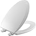 Bemis 1500EC 000 Molded Wood Elongated Toilet Seat With Easy Clean & Change Hinge, White