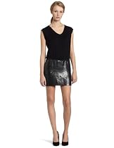  Bcbgmaxazria Womens Sequined-Contrast Dress