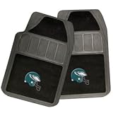 Philadelphia Eagles Rubber and Cloth 2pc Universal Floor Mat Set - Black
