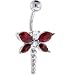 Piercing pour le Nombril - Libellule avec des ailes rouges