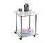 CHROME & CLEAR GLASS TOP - 2 TIER SQUARE SIDE / END TABLE WITH CASTORS