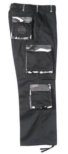 Cargo Pants Black with City Camo Accents